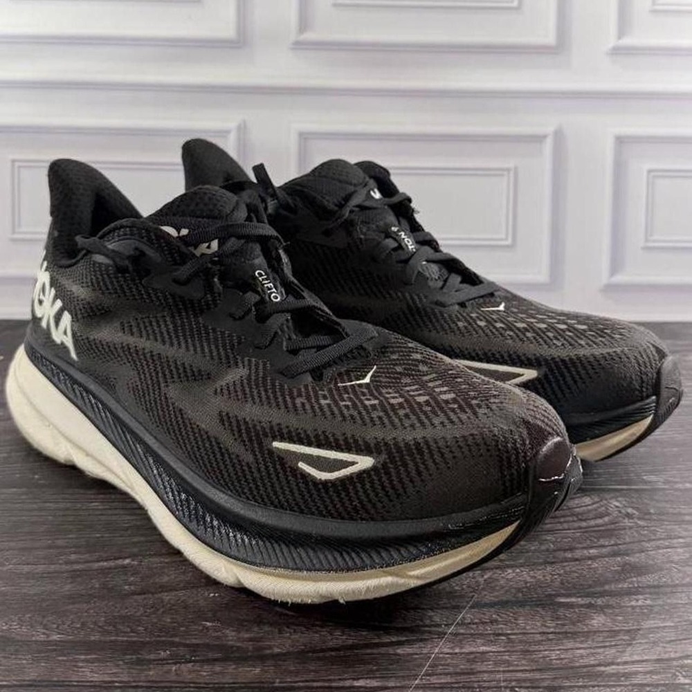 Men's Hoka One One Clifton 8 Black Running Shoes Size US 10.5